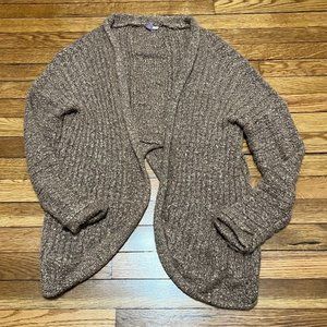 Alya Sweater Women's Size Small Brown Open Front Cardigan